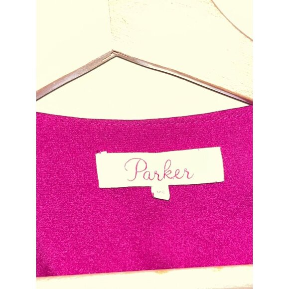 Parker Fuchsia Long Sleeve Button Cuffs Wrap Blouse Women's Size XS - Picture 3 of 9